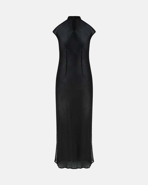 Sheer Long Black Dress